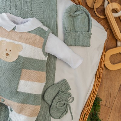 Saída de Maternidade Theodoro - Verde e Bege